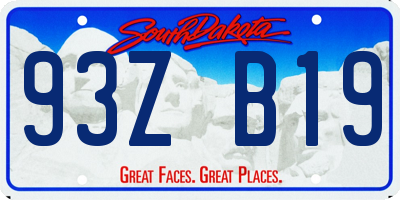 SD license plate 93ZB19