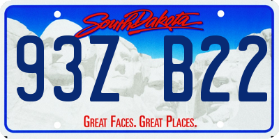 SD license plate 93ZB22