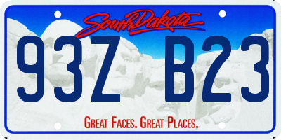 SD license plate 93ZB23
