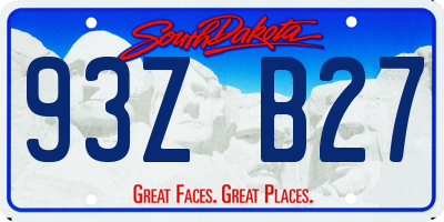 SD license plate 93ZB27