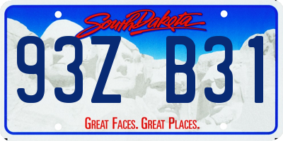 SD license plate 93ZB31
