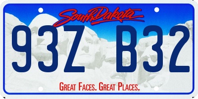 SD license plate 93ZB32