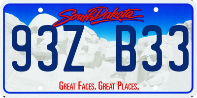 SD license plate 93ZB33
