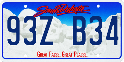 SD license plate 93ZB34
