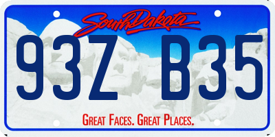 SD license plate 93ZB35