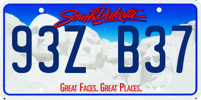 SD license plate 93ZB37