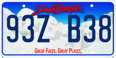 SD license plate 93ZB38
