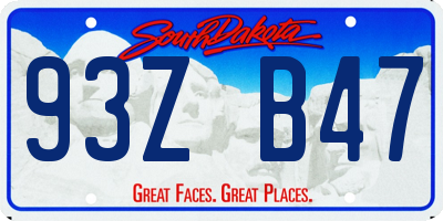 SD license plate 93ZB47