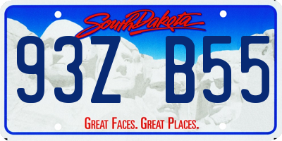 SD license plate 93ZB55
