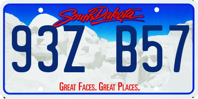 SD license plate 93ZB57