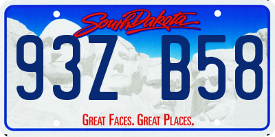SD license plate 93ZB58