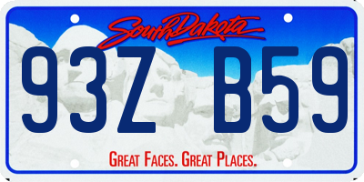 SD license plate 93ZB59