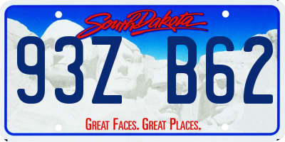 SD license plate 93ZB62