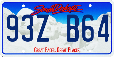 SD license plate 93ZB64