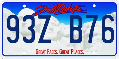 SD license plate 93ZB76