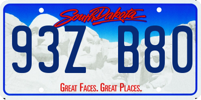 SD license plate 93ZB80