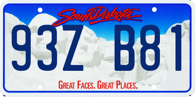 SD license plate 93ZB81