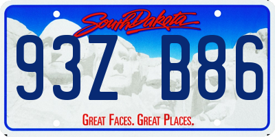 SD license plate 93ZB86