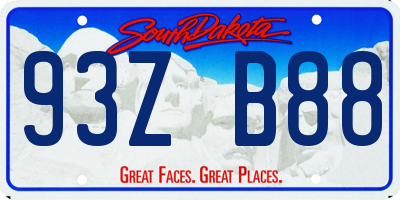SD license plate 93ZB88
