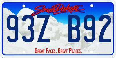 SD license plate 93ZB92