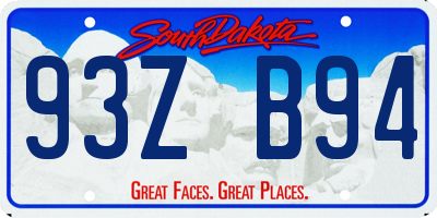 SD license plate 93ZB94