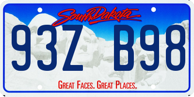 SD license plate 93ZB98