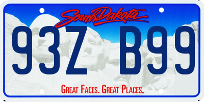 SD license plate 93ZB99