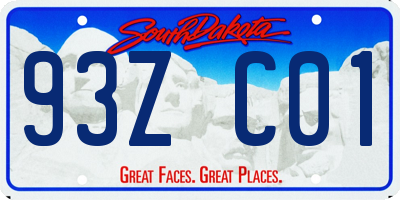 SD license plate 93ZC01