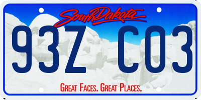 SD license plate 93ZC03