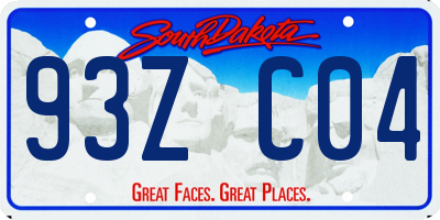 SD license plate 93ZC04
