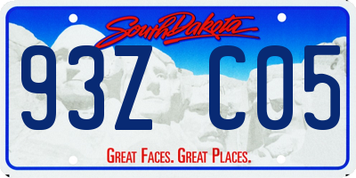 SD license plate 93ZC05