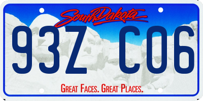SD license plate 93ZC06