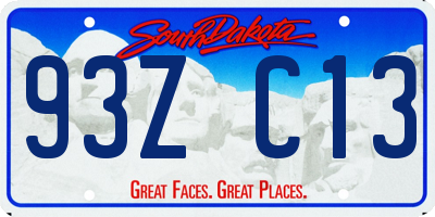 SD license plate 93ZC13