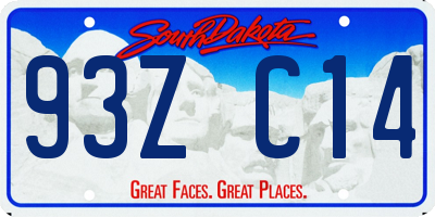 SD license plate 93ZC14