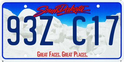 SD license plate 93ZC17
