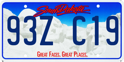 SD license plate 93ZC19