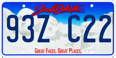 SD license plate 93ZC22