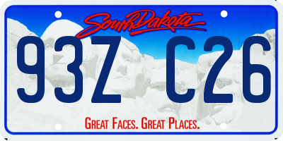 SD license plate 93ZC26