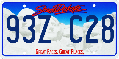 SD license plate 93ZC28