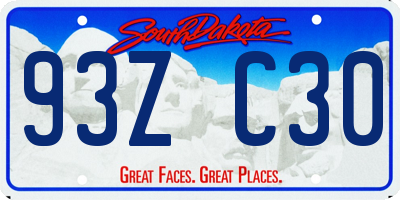 SD license plate 93ZC30