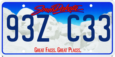SD license plate 93ZC33