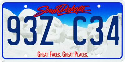 SD license plate 93ZC34