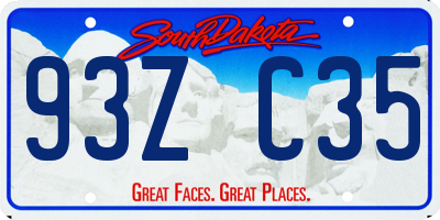 SD license plate 93ZC35