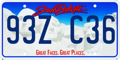 SD license plate 93ZC36