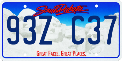 SD license plate 93ZC37