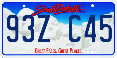 SD license plate 93ZC45