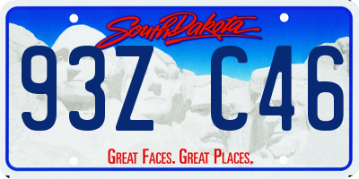 SD license plate 93ZC46