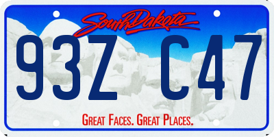 SD license plate 93ZC47