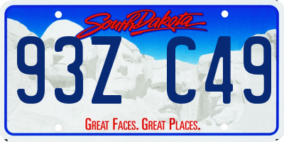SD license plate 93ZC49