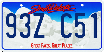 SD license plate 93ZC51